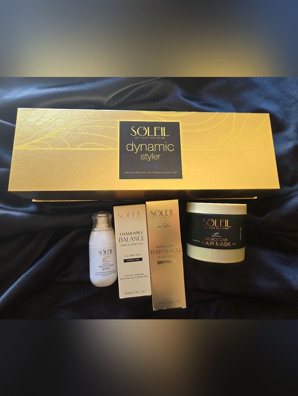 SOLEIL BUNDLE Dynamic Styler Flat Iron + 4 Premium Soleil Hair Care Products